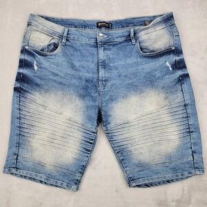 Southpole Shorts Men 44 Blue‎ Denim Vintage Baggy Faded Stretch Y2K Pants Adult
